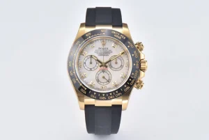 BT Factory Rolex Daytona Clean Factory 116518 Gold Engraved Natural Cloud Mother-of-Pearl Dial VSF Watches with Black Rubber Strap