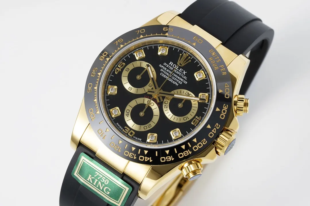 BT Factory Rolex Daytona – Gold & Black Rubber Strap, Premium VSF Watches Replica - 图片 3