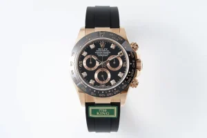 BT Factory Rolex Daytona Rose Gold Black Dial Rubber Strap VSF Luxury Timepiece