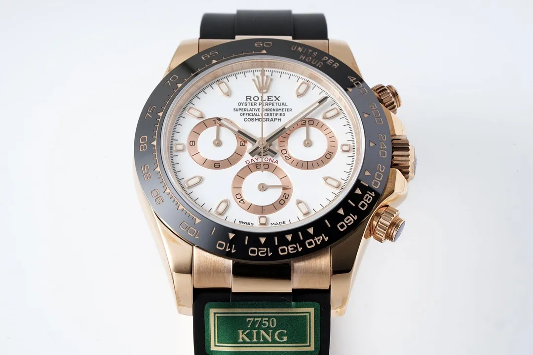 BT Factory Rolex Daytona Rose Gold Black Rubber Strap Chronograph VSF Luxury Watch - 图片 2
