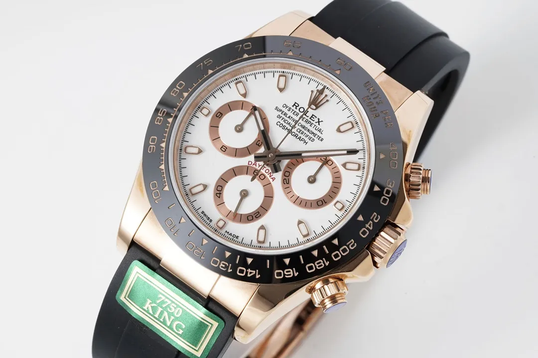 BT Factory Rolex Daytona Rose Gold Black Rubber Strap Chronograph VSF Luxury Watch - 图片 3