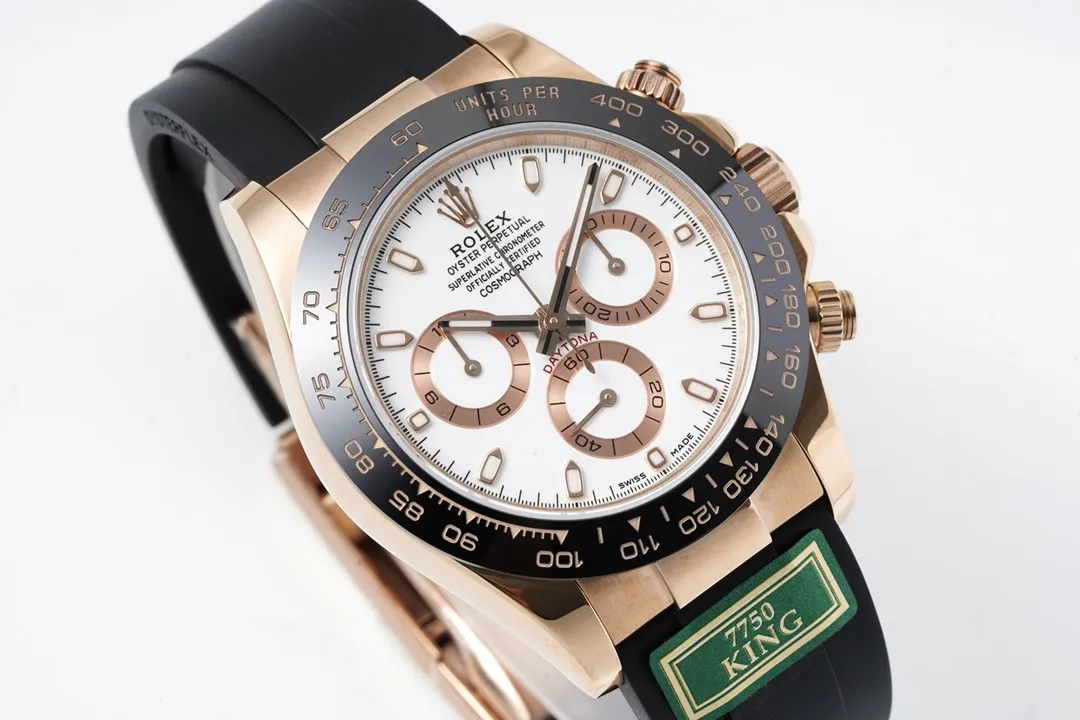 BT Factory Rolex Daytona Rose Gold Black Rubber Strap Chronograph VSF Luxury Watch - 图片 4
