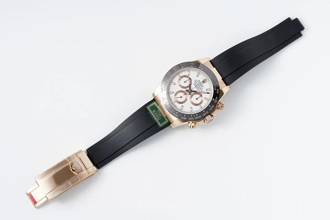 BT Factory Rolex Daytona Rose Gold Black Rubber Strap Chronograph VSF Luxury Watch - 图片 9