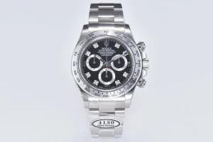BT Factory Rolex Daytona Watch – Black Enamel Dial with Moissanite Diamonds by VSF Watches Brand