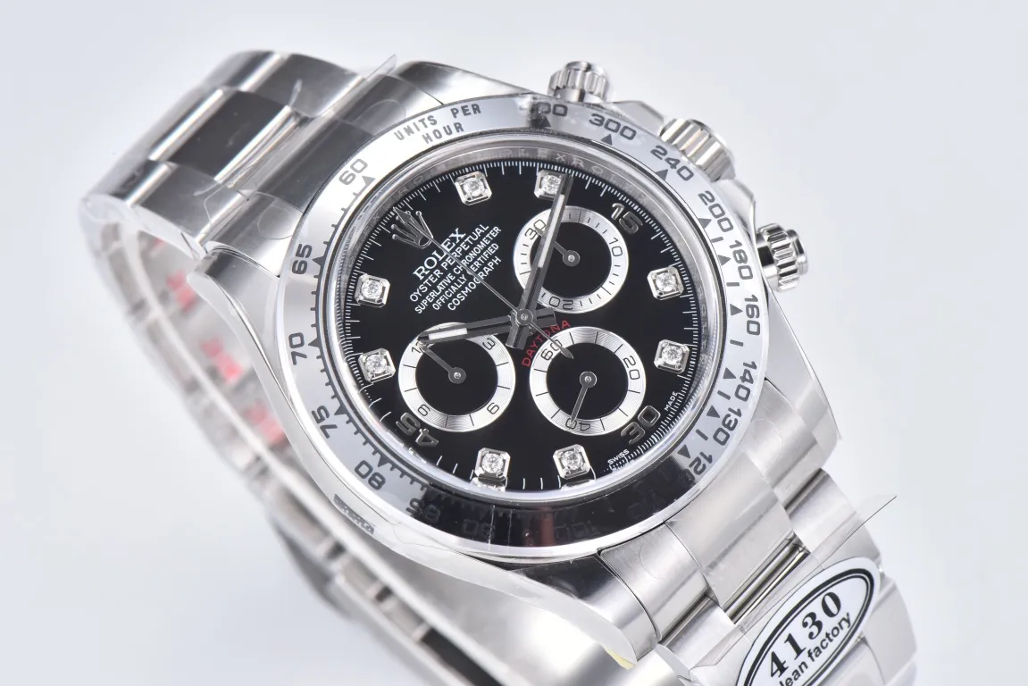 BT Factory Rolex Daytona Watch – Black Enamel Dial with Moissanite Diamonds by VSF Watches Brand - 图片 2