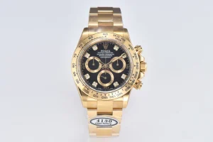 BT Factory Rolex Daytona Watch – Black Enamel Dial with Moissanite Stones by VSF Watches Brand