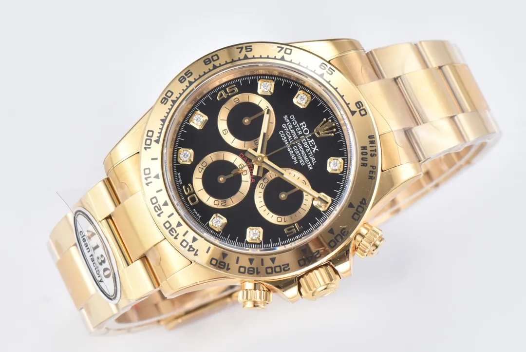 BT Factory Rolex Daytona Watch – Black Enamel Dial with Moissanite Stones by VSF Watches Brand - 图片 2