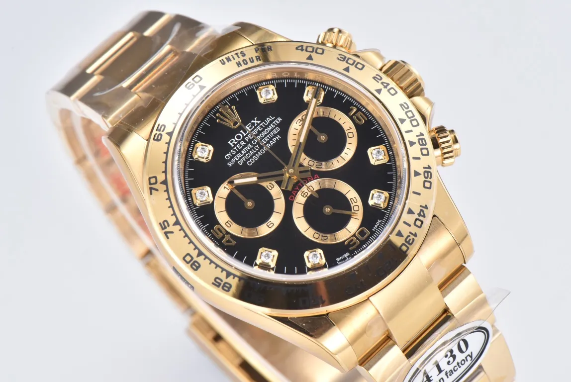 BT Factory Rolex Daytona Watch – Black Enamel Dial with Moissanite Stones by VSF Watches Brand - 图片 4