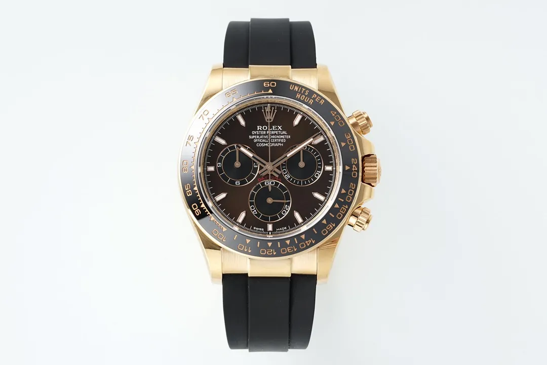 BT Factory Rolex Daytona Watch – Gold with Black Dial and Rubber Strap – Limited Stock VSF Watches Edition