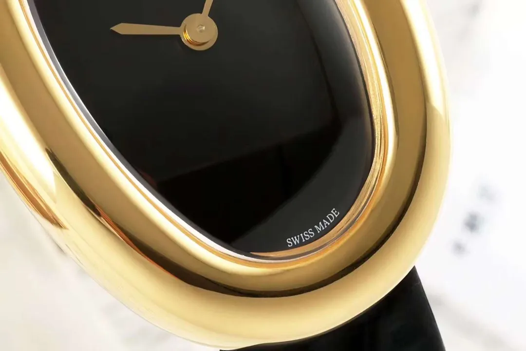 Cartier Baignoire Oval Black Dial Gold-Tone Case Black Leather Strap Women’s Watch - 图片 4