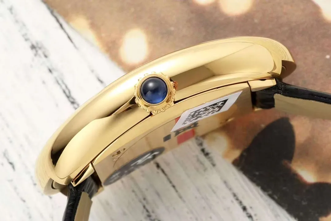 Cartier Baignoire Oval Black Dial Gold-Tone Case Black Leather Strap Women’s Watch - 图片 5
