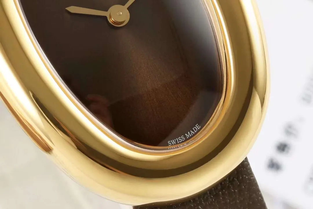 Cartier Baignoire Oval Gold-Tone Case Brown Dial Leather Strap Women’s Vintage Watch - 图片 4