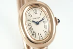 Cartier Baignoire Rose Gold Oval Dial Roman Numerals Women’s Quartz Watch