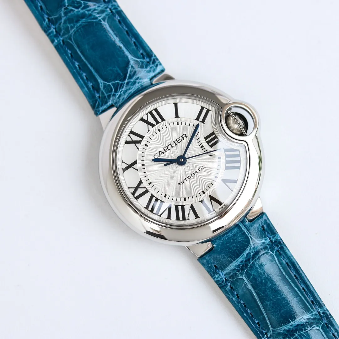 Cartier Ballon Bleu 1450 Blue Leather Replica Watch – Premium Fake Cartier Watch Design - 图片 2
