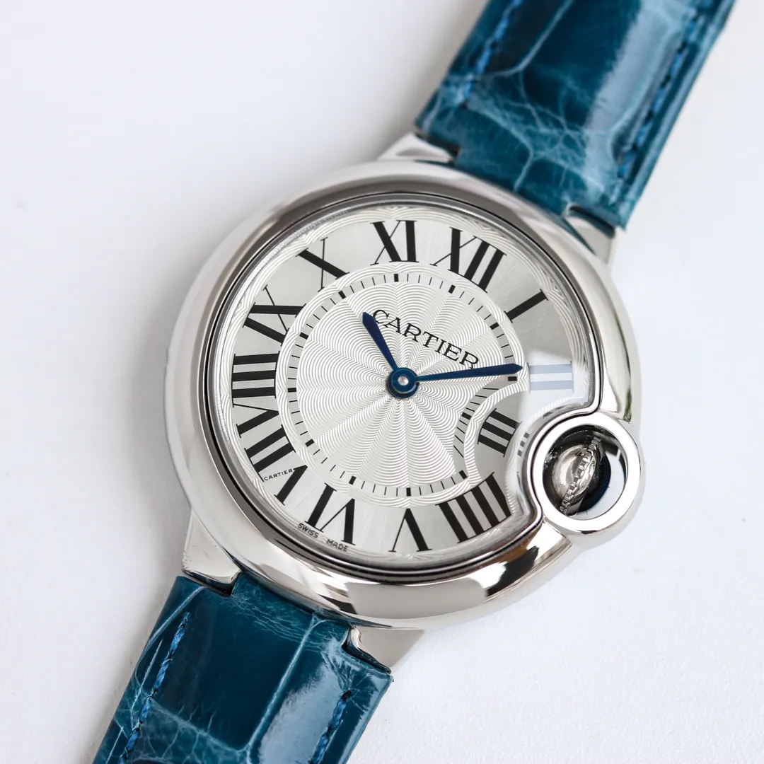 Cartier Ballon Bleu 33mm Blue Leather Replica Watch – High-Quality Fake Cartier Timepiece - 图片 2