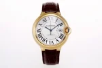3K Factory Cartier Ballon Bleu 42mm Gold Automatic Brown Leather – Best Replica Watches