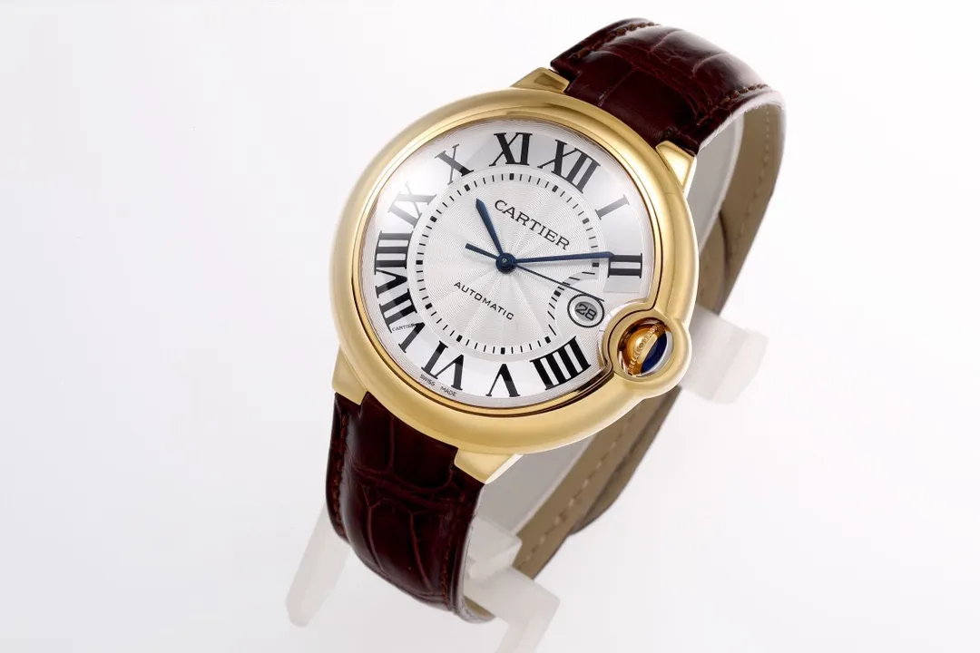 3K Factory Cartier Ballon Bleu 42mm Gold Automatic Brown Leather – Best Replica Watches - 图片 9
