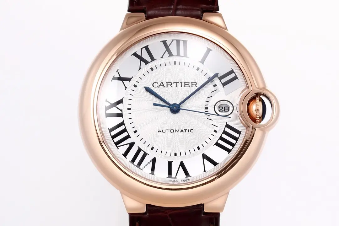 3K Factory Cartier Ballon Bleu 42mm Rose Gold Brown Leather – Top Quality Replica Watch - 图片 9