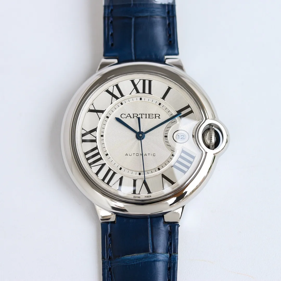 Cartier Ballon Bleu Automatic Blue Leather Replica Watch – High-Quality Fake Cartier Timepiece