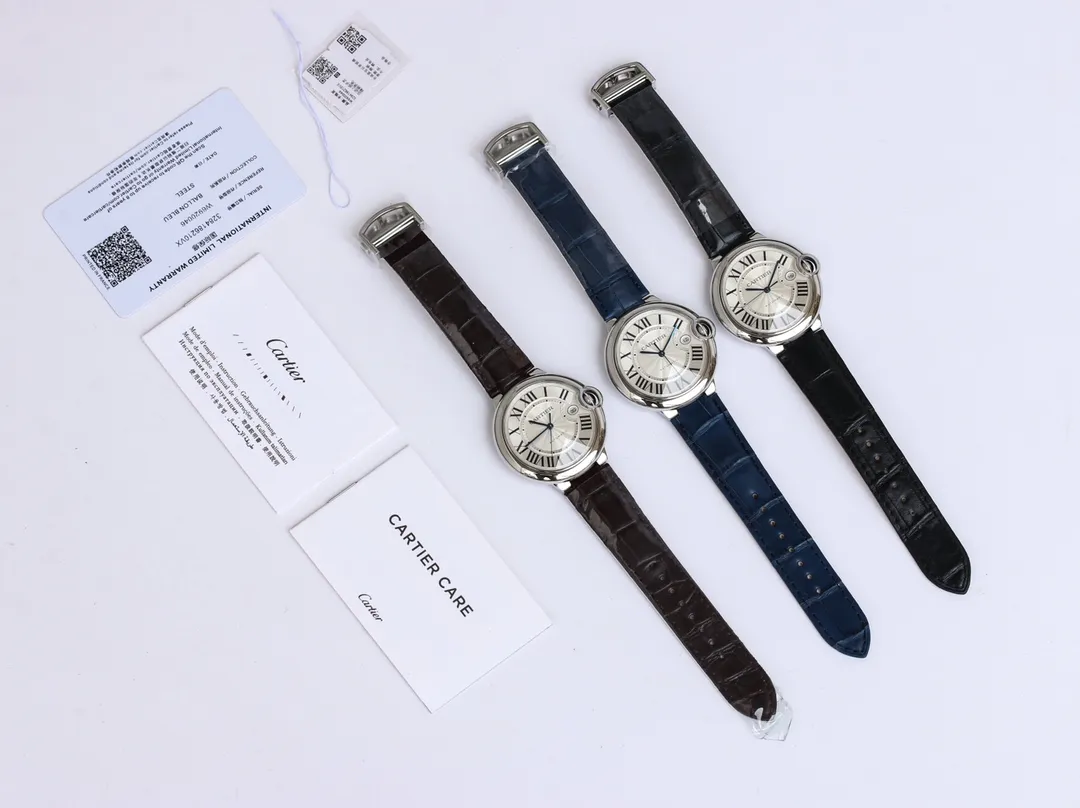 Cartier Ballon Bleu Automatic Blue Leather Replica Watch – High-Quality Fake Cartier Timepiece - 图片 8