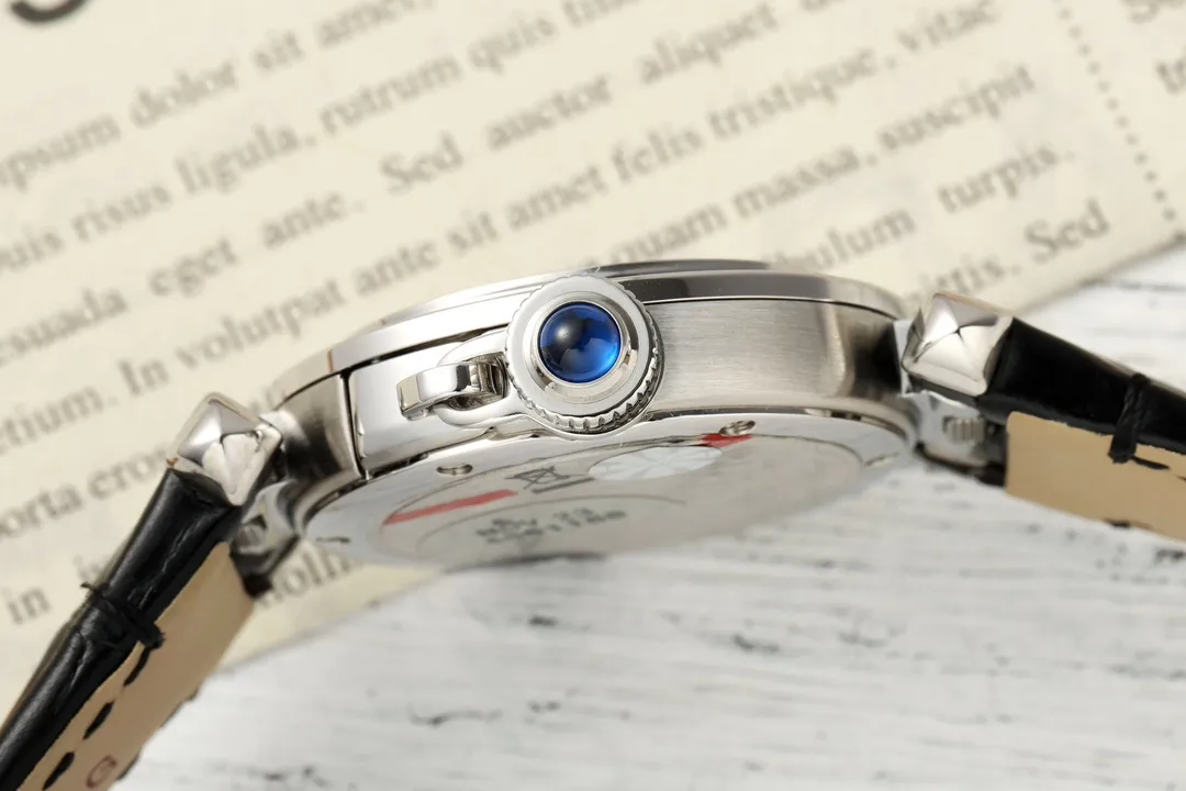 Cartier Ballon Bleu Silver Dial Black Leather Strap Stainless Steel Women’s Quartz Watch - 图片 2