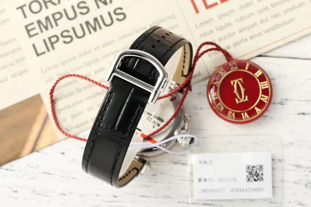 Cartier Pasha AF Edition White Dial Rose Gold and Steel Case Black Leather Strap Automatic Women’s Watch - 图片 9