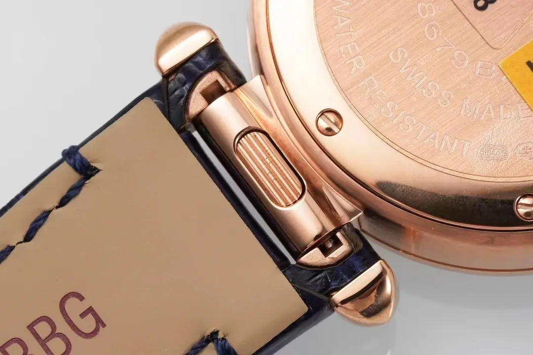 3K Factory Cartier Pasha de Cartier 30mm Rose Gold Blue Leather – Top Quality Replica Watch - 图片 3