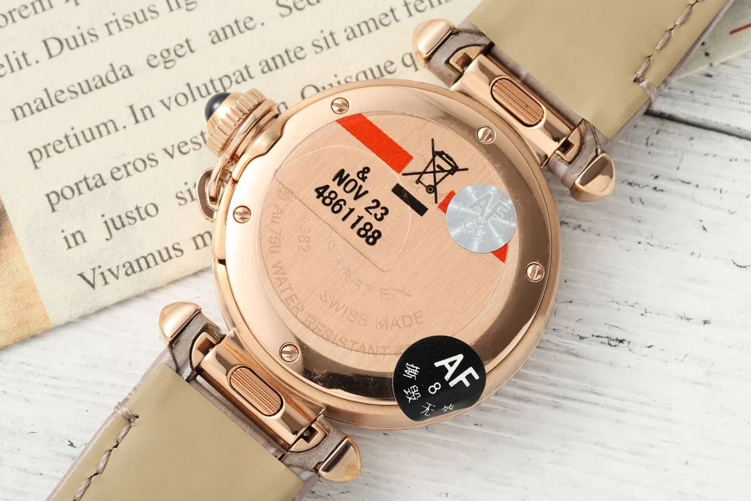 Cartier Pasha de Cartier Women’s Rose Gold Automatic Watch with Gray Alligator Leather Strap and White Dial - 图片 7