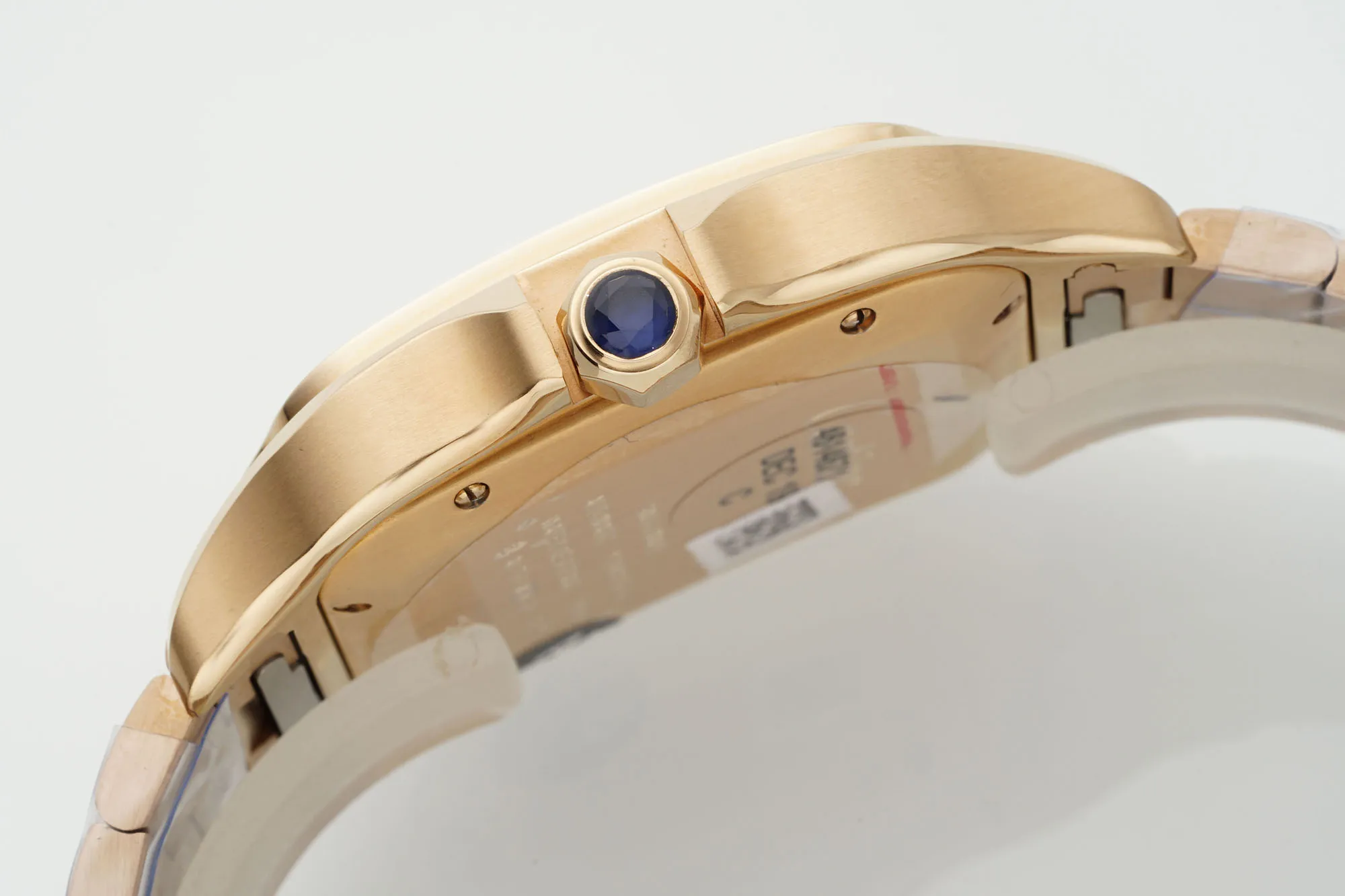 Cartier Santos de Cartier Automatic Rose Gold Watch with White Roman Dial and Metal Bracelet - 图片 5