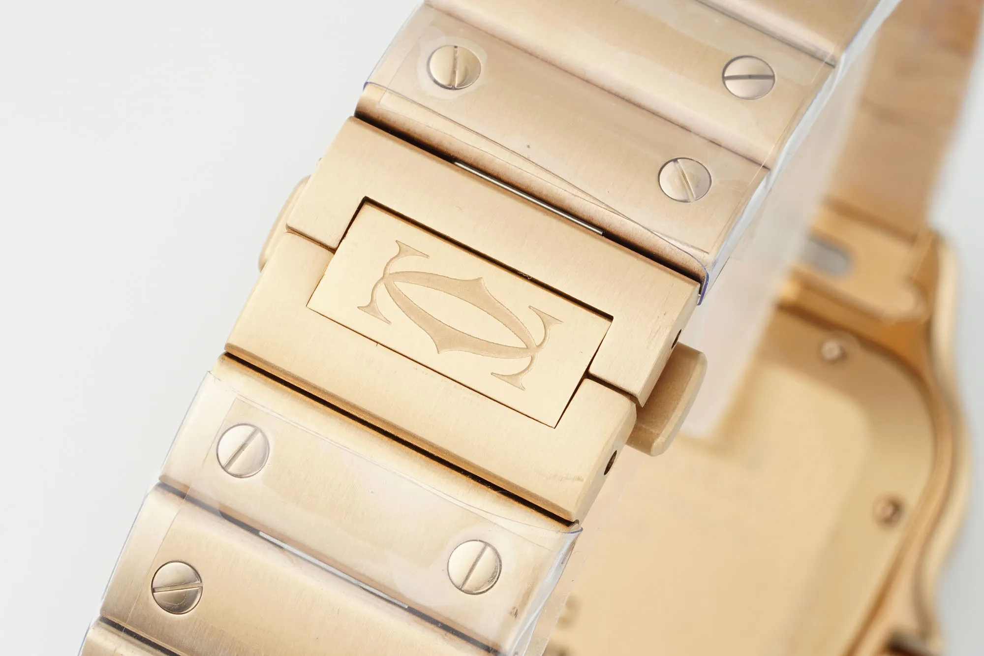 Cartier Santos de Cartier Automatic Rose Gold Watch with White Roman Dial and Metal Bracelet - 图片 6