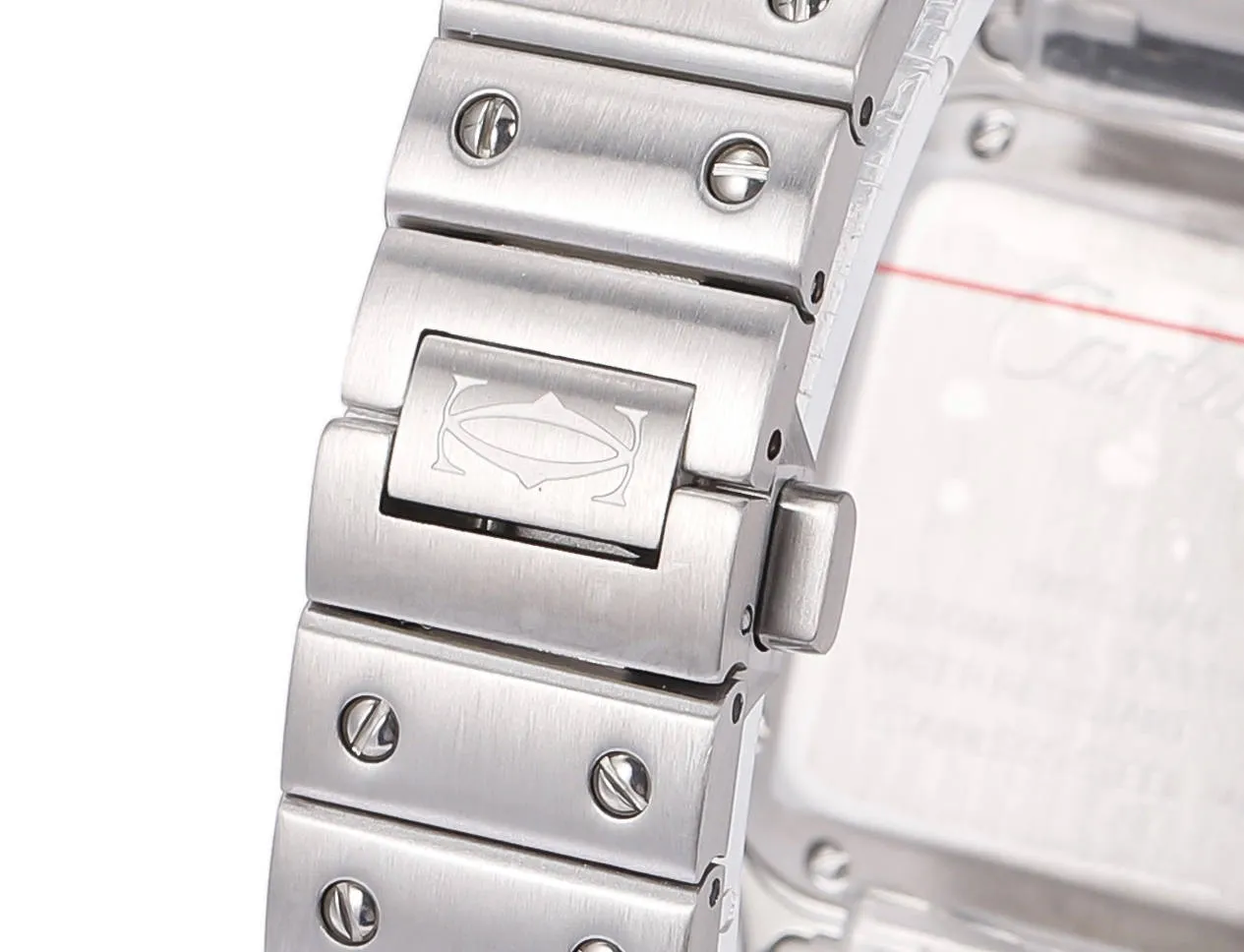 Cartier Santos de Cartier Automatic Stainless Steel Watch with White Dial and Blue Hands, M - 图片 2