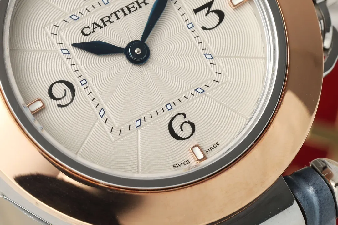Cartier Tank Fran?aise Rose Gold Case Blue Leather Strap Women’s Luxury Watch - 图片 4