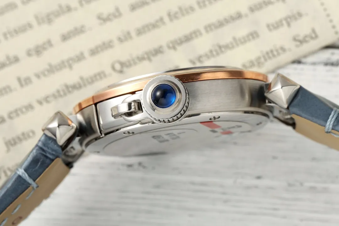 Cartier Tank Fran?aise Rose Gold Case Blue Leather Strap Women’s Luxury Watch - 图片 5