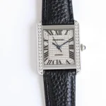 3K Factory Cartier Tank MK3 Automatic Watch Black Leather – Top Replica Watch