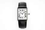 3K Factory Cartier Tank Must Watch Black Leather Strap – Best Replica Watch