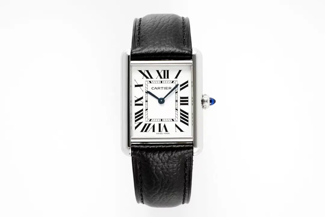 3K Factory Cartier Tank Must Watch Black Leather Strap – Best Replica Watch