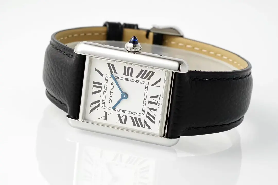 3K Factory Cartier Tank Must Watch Black Leather Strap – Best Replica Watch - 图片 9