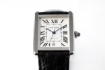 3K Factory Cartier Tank W5200028 Silver Dial Black Leather – Best Replica Watch