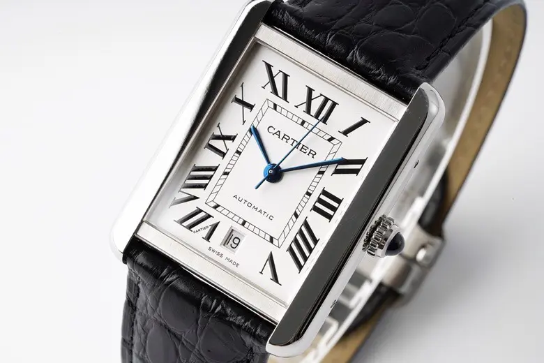 3K Factory Cartier Tank W5200028 Silver Dial Black Leather – Best Replica Watch - 图片 7