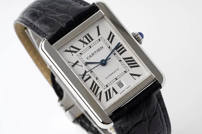 3K Factory Cartier Tank W5200028 Silver Dial Black Leather – Best Replica Watch - 图片 9