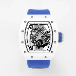 EUR Factory Richard Mille White Ceramic Blue Strap Super Clone Watch – Premium Replica Richard Mille Watch