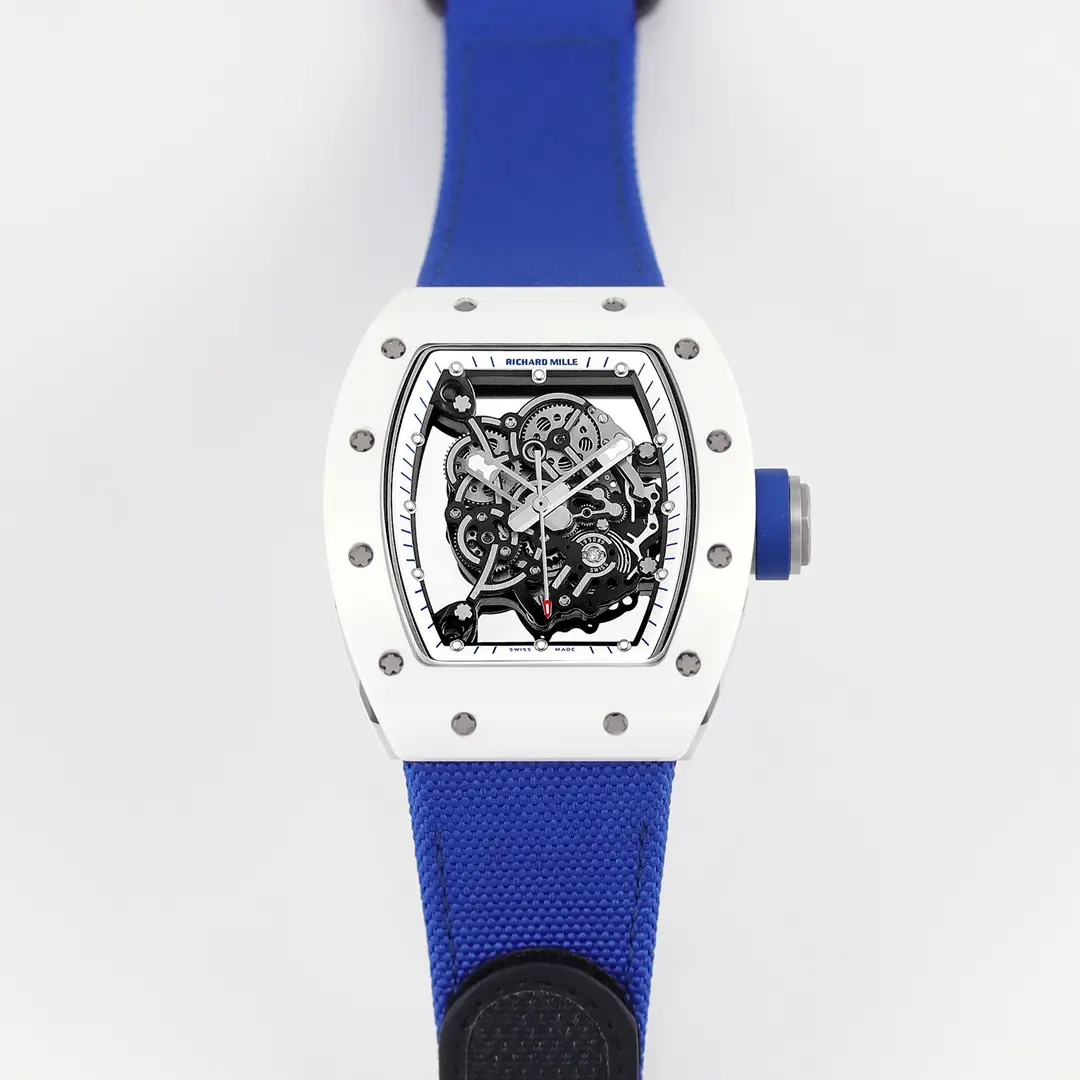EUR Factory Richard Mille White Ceramic Blue Strap Super Clone Watch – Premium Replica Richard Mille Watch - 图片 9