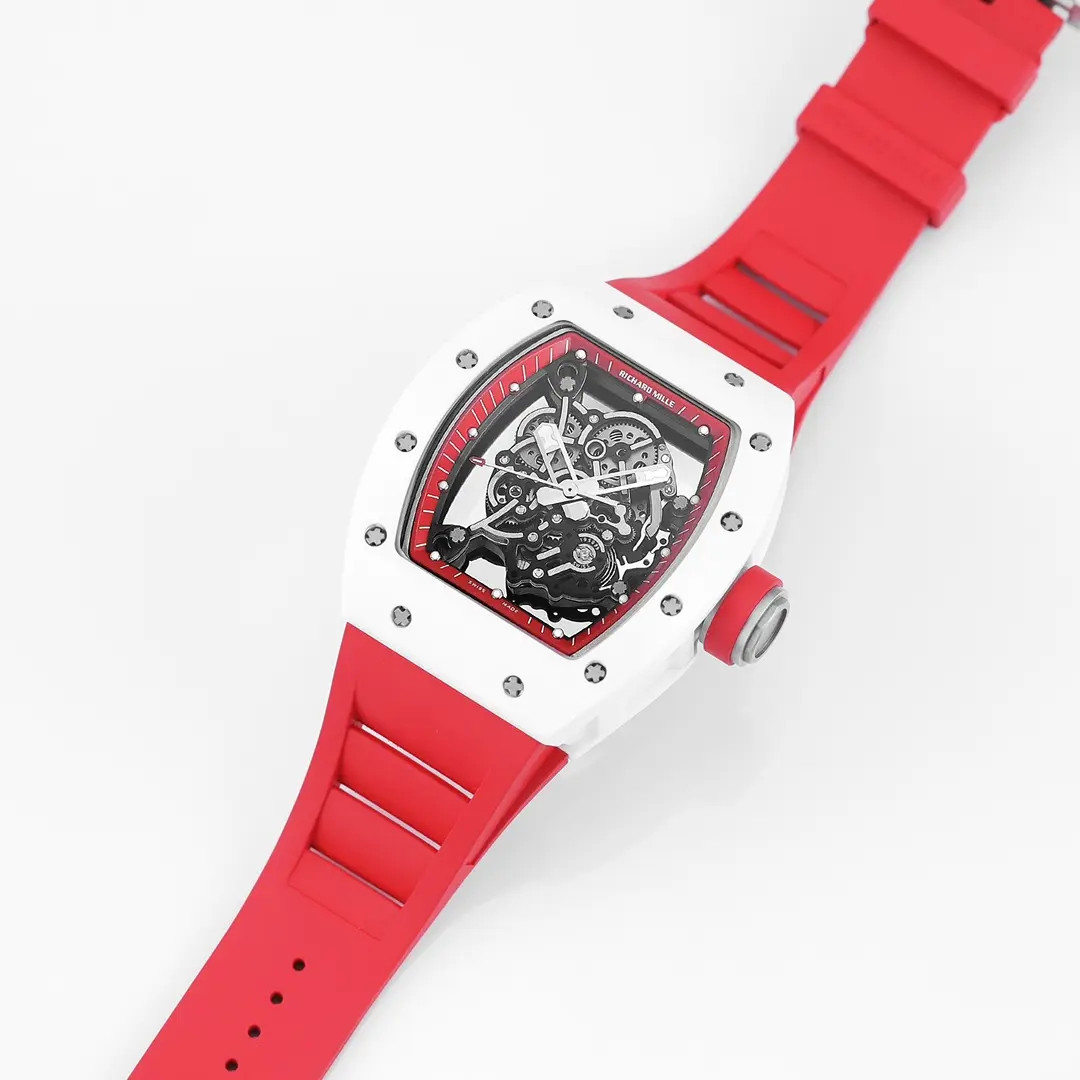 EUR Factory Richard Mille White Ceramic Red Strap Super Clone Watch – Premium Replica Richard Mille - 图片 4