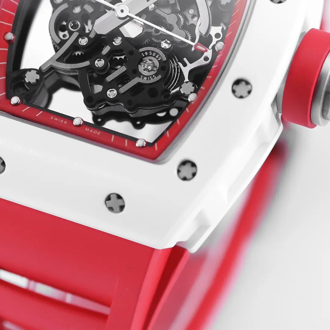 EUR Factory Richard Mille White Ceramic Red Strap Super Clone Watch – Premium Replica Richard Mille - 图片 5