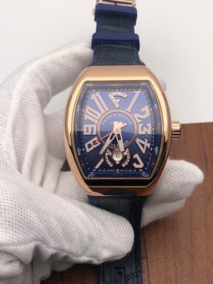 Franck Muller Vanguard V45 Yachting Rose Gold Blue Dial