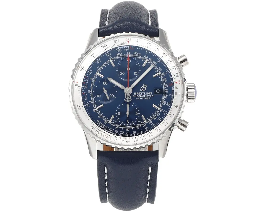 GF Factory BLS Navitimer Chronograph Blue Leather Super Clone Breitling Replica Watch