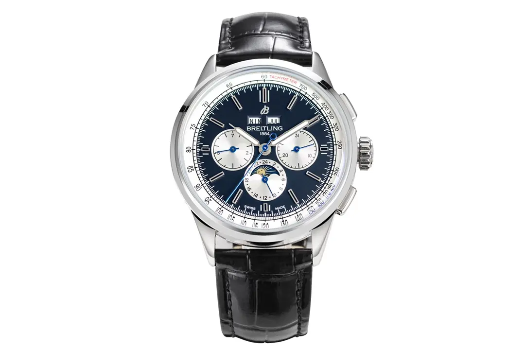 GF Factory Breitling Premier B01 Chronograph Blue Dial Leather – Super Clone Watches