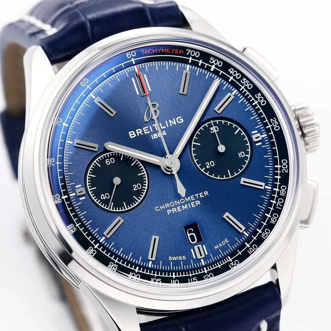 GF Factory Breitling Premier B01 Chronograph Blue Leather – Super Clone Watches - 图片 6