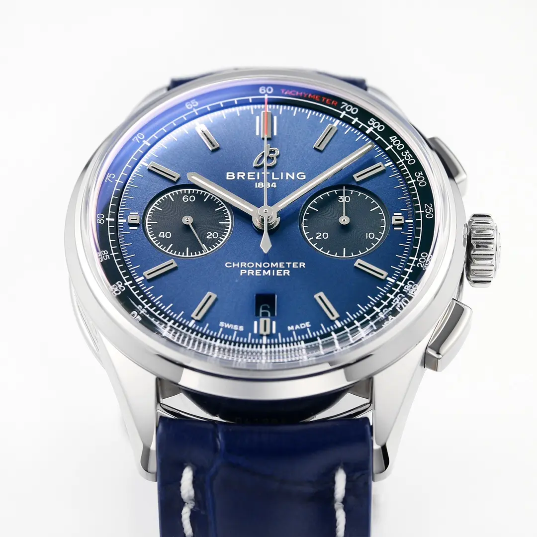 GF Factory Breitling Premier B01 Chronograph Blue Leather – Super Clone Watches - 图片 7