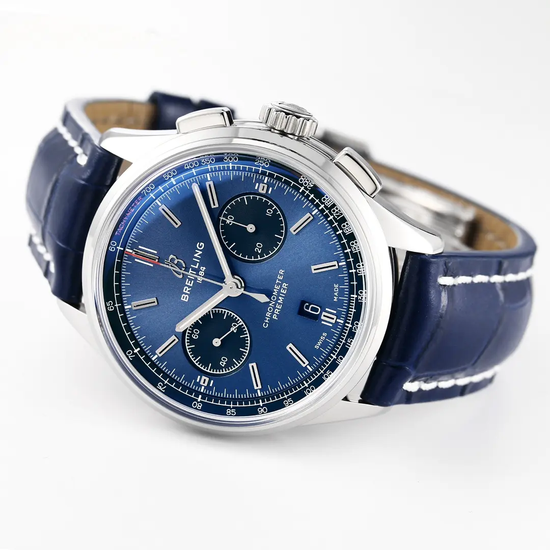 GF Factory Breitling Premier B01 Chronograph Blue Leather – Super Clone Watches - 图片 9